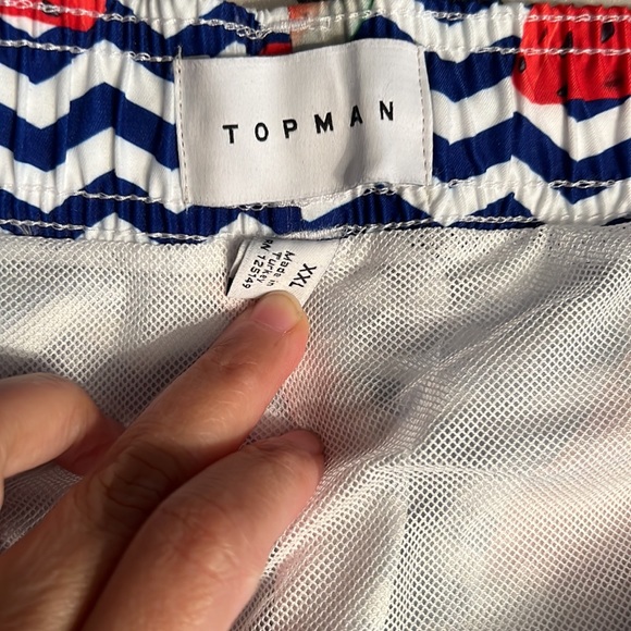 Topman Watermelon Swim Trunks In Navy Blue size XXL - Picture 5 of 6